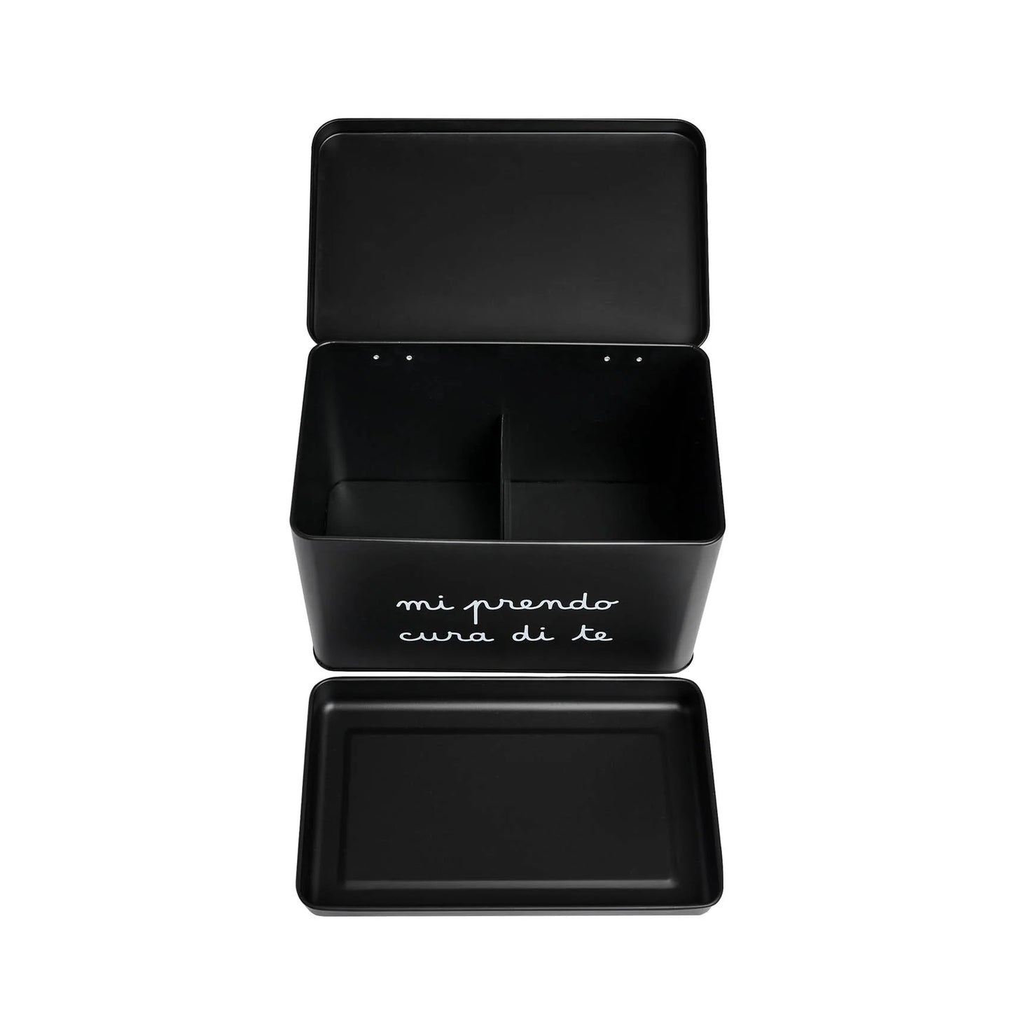 Scatola Acciaio L "Mi prendo cura di Te" - Nera