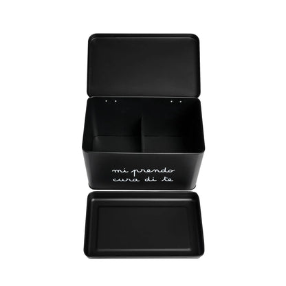 Scatola Acciaio L "Mi prendo cura di Te" - Nera