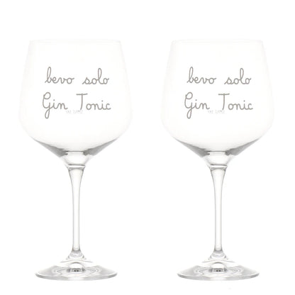 Set 2 Calici Cocktail "Bevo solo Gin Tonic"