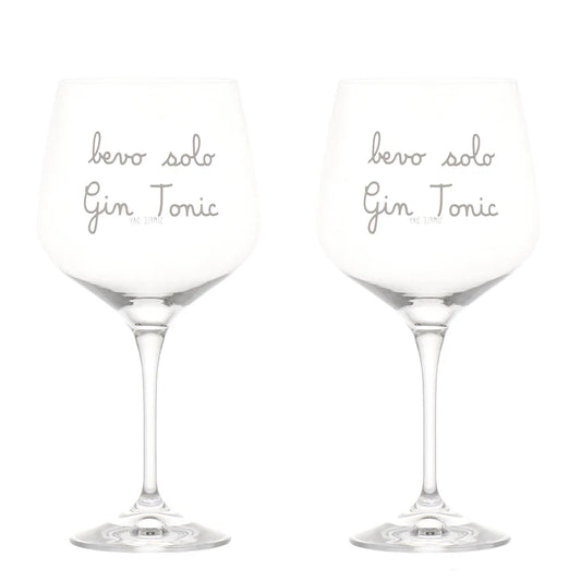 Set 2 Calici Cocktail "Bevo solo Gin Tonic"