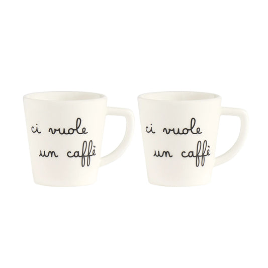 Set 2 Tazzine espresso  "Ci vuole un Caffè"
