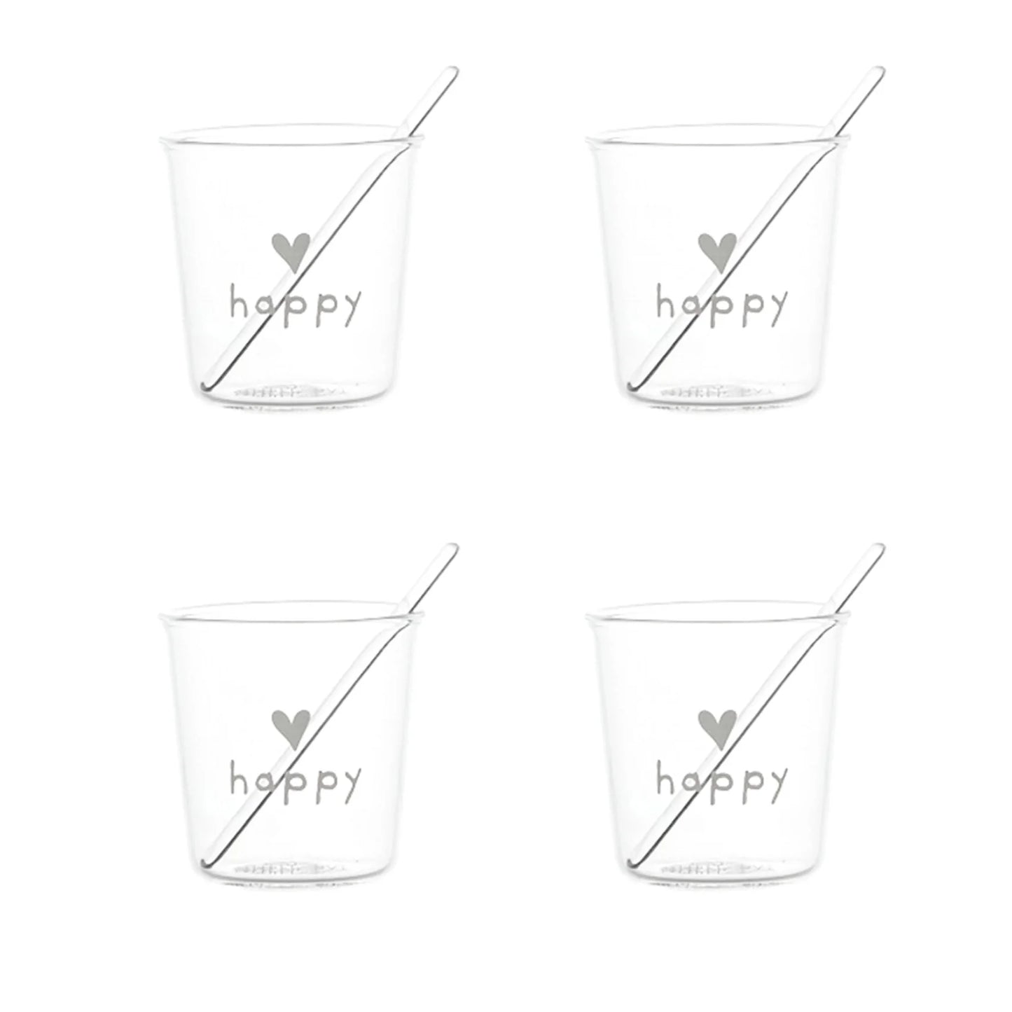 Set 4 Bicchierini "Happy"