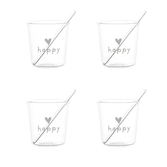 Set 4 Bicchierini "Happy"