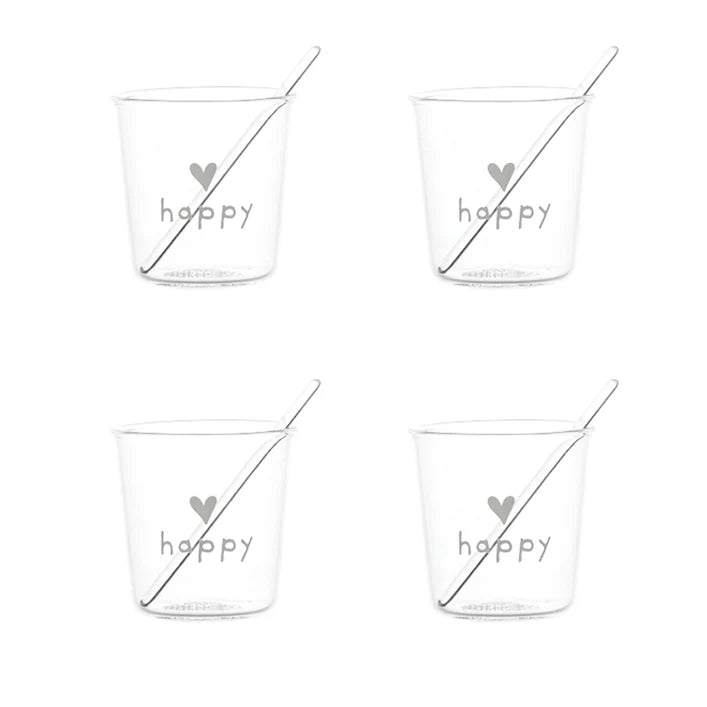 Set 4 Bicchierini "Happy"