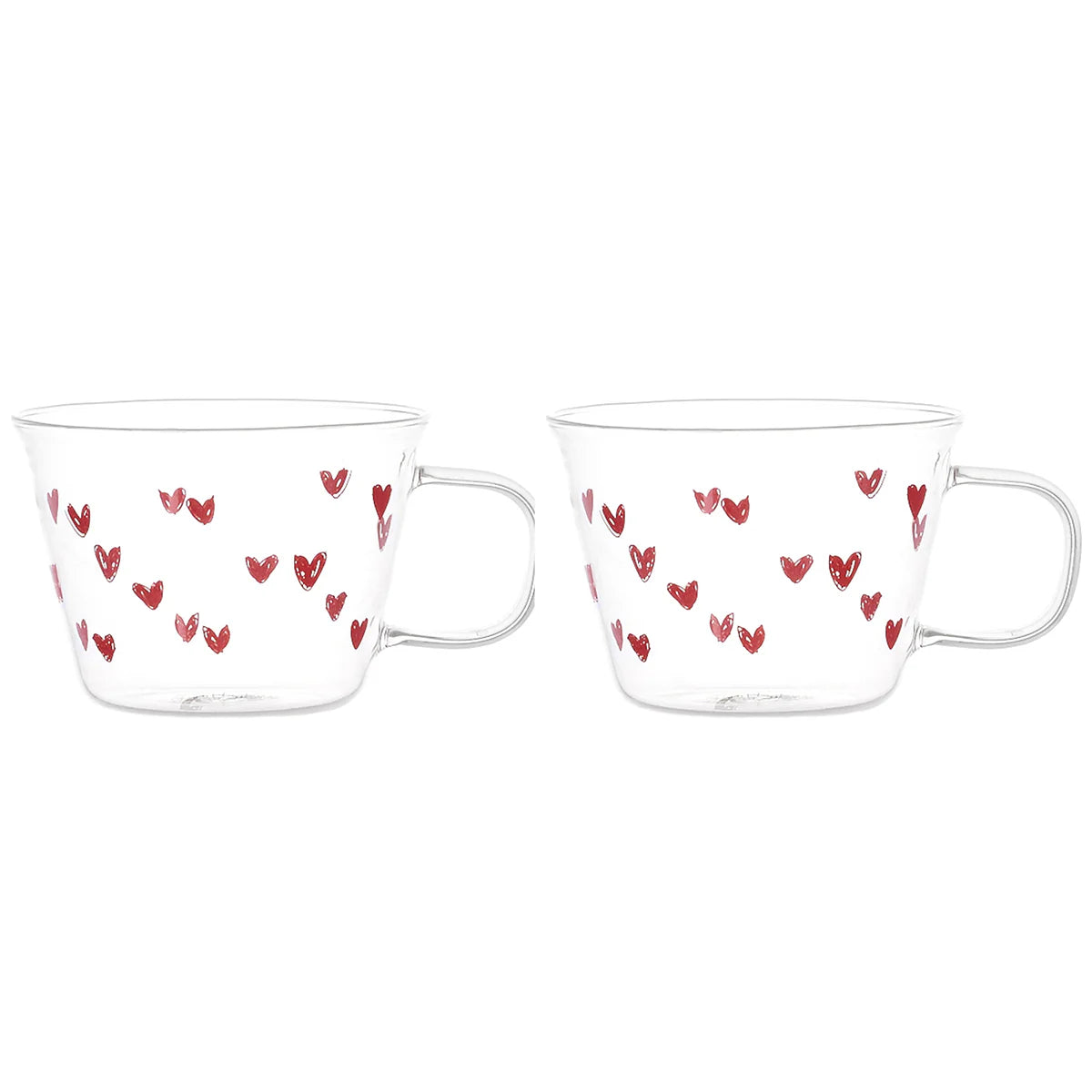 Set 2 Tazze Colazione "Cuori Rossi"