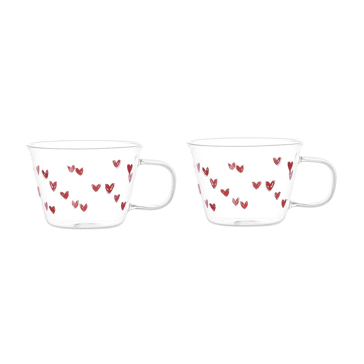 Set 2 Tazze Tè "Cuori Rossi"