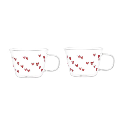 Set 2 Tazze Tè "Cuori Rossi"