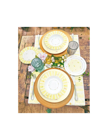 Set 6 Posti Tavola POLLINE Bone China - Giallo