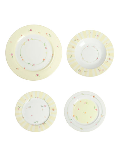 Set 6 Posti Tavola POLLINE Bone China - Giallo