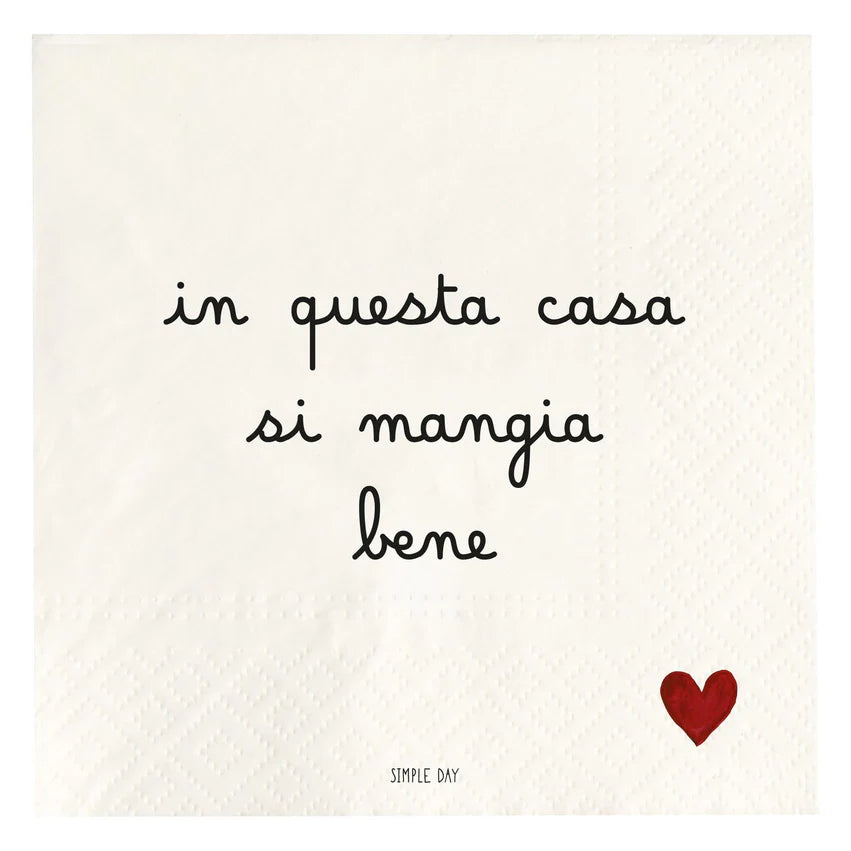 Set 20 Tovaglioli di Carta - Varie Scritte