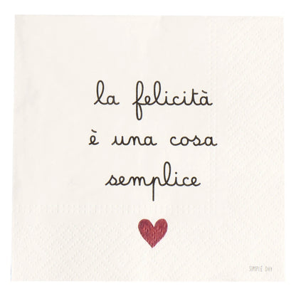 Set 20 Tovaglioli di Carta - Varie Scritte