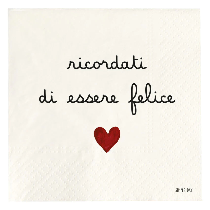 Set 20 Tovaglioli di Carta - Varie Scritte