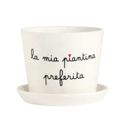 Vaso con sottovaso "La mia piantina preferita"