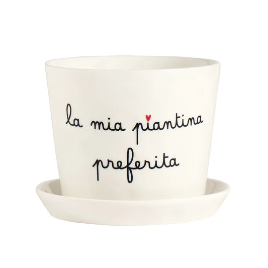 Vaso con sottovaso "La mia piantina preferita"