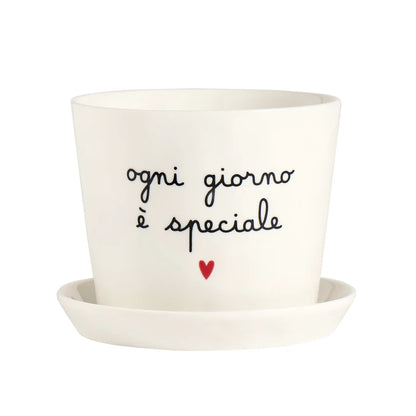 Vaso con sottovaso "Ogni giorno è speciale"