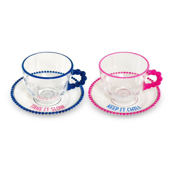 Set 2 Tazze con Piattino - Vari Colori