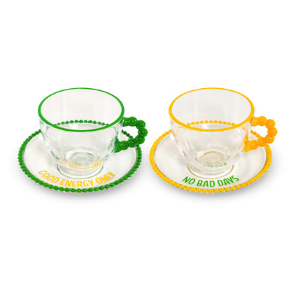 Set 2 Tazze con Piattino - Vari Colori