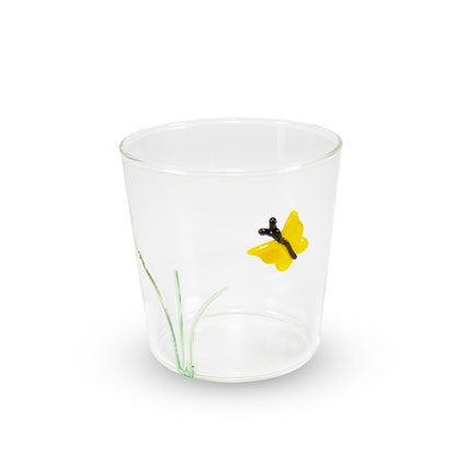 Bicchiere con Decori Floreali
