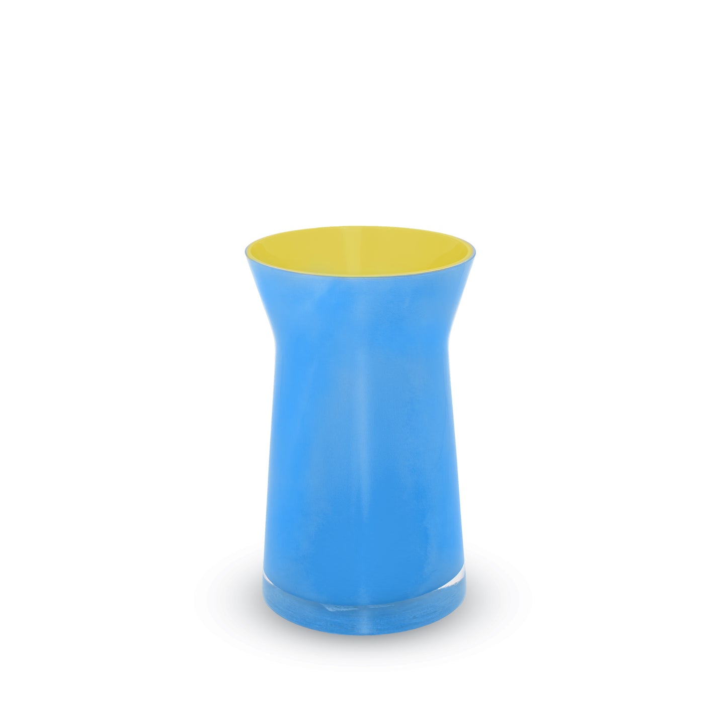Vaso in Vetro M - Azzurro/Giallo