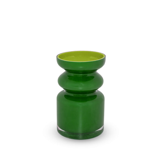 Vaso in Vetro M - Verde Chiaro/Verde Scuro
